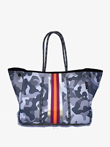 Dallas Hill Designs Large Tote Bag for Women | Neoprene Shoulder Purse | Travel, Beach, Gym Handbag | Extra Pouch