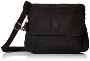 kipling womens womenÂ’s aisling bag, lightweight everyday purse, nylon shoulder crossbody bag, black noir, 12 l x 8.87 h 4 d us