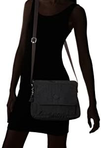 Kipling womens WomenÂ’s Aisling Bag, Lightweight Everyday Purse, Nylon Shoulder Crossbody Bag, Black Noir, 12 L x 8.87 H 4 D US