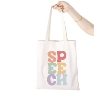 WCGXKO Speech Therapist Gift SPPECH Tote Bag For SLP Speech Therapy Student SLP Graduation Gift (SPPECH2)