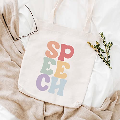 WCGXKO Speech Therapist Gift SPPECH Tote Bag For SLP Speech Therapy Student SLP Graduation Gift (SPPECH2)