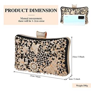 UBORSE Rhinestones Crystal Clutch Purses for Women Evening Bags Wedding Bridal Purse Prom Cocktail Party Handbags Black