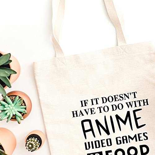 WCGXKO Anime Lover Gift Video Gamer Gift Foodie Gift Funny Tote Bag For Anime Fans Gamer Food Lover (Anime video Food2)