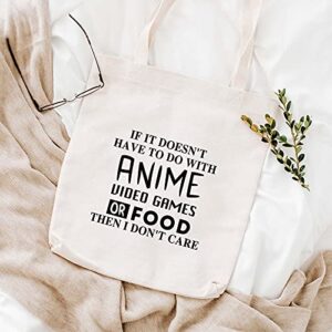 WCGXKO Anime Lover Gift Video Gamer Gift Foodie Gift Funny Tote Bag For Anime Fans Gamer Food Lover (Anime video Food2)