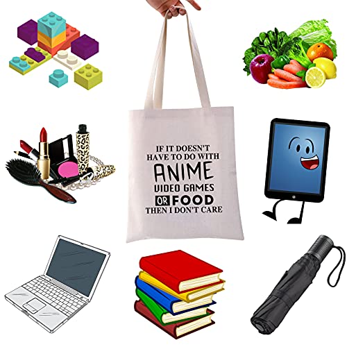 WCGXKO Anime Lover Gift Video Gamer Gift Foodie Gift Funny Tote Bag For Anime Fans Gamer Food Lover (Anime video Food2)