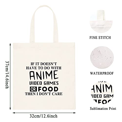 WCGXKO Anime Lover Gift Video Gamer Gift Foodie Gift Funny Tote Bag For Anime Fans Gamer Food Lover (Anime video Food2)