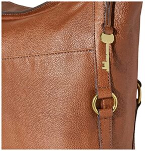 Fossil Women's Sam Leather Shopper Tote Purse Handbag, Brown