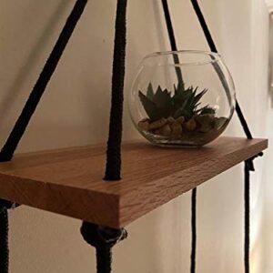 Addikts Hanging Shelves – Set of 2 Floating Wooden Shelves – Natural Oak Triangle Shelf – Indoor Plant Shelf – Unique Wall Décor for Bedroom, Bathroom or Kitchen – Minimalist and Modern Design