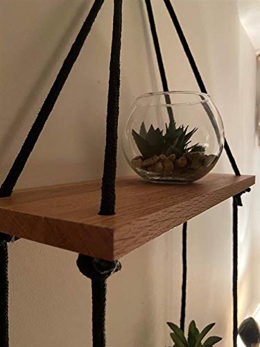 Addikts Hanging Shelves – Set of 2 Floating Wooden Shelves – Natural Oak Triangle Shelf – Indoor Plant Shelf – Unique Wall Décor for Bedroom, Bathroom or Kitchen – Minimalist and Modern Design