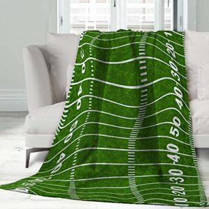 jreergy flannel fleece blanket – american football field green throw blanket for bedroom couch travelling,comfortable all season air conditioning blanket for adult chidern