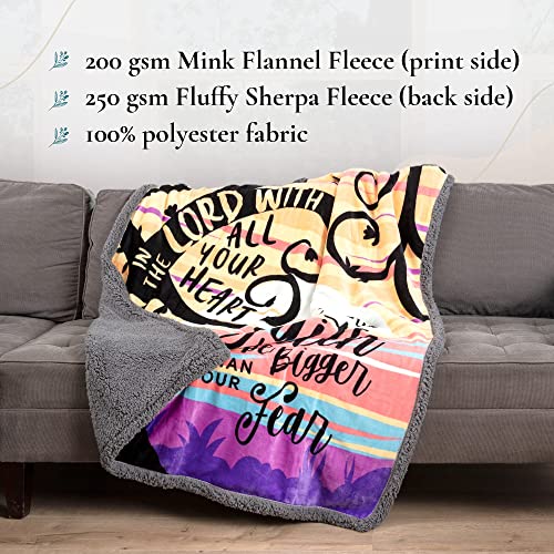 OBSI Inspirational Healing Blanket with Proverbs Scripture - Get Well Soon Gifts for Women | Christian Gifts for Women | Religious Gifts for Women - Colorful Sympathy Blanket