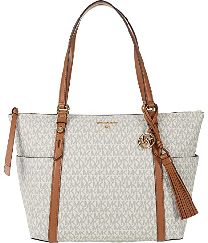 Michael Kors Sullivan Large Top Zip Tote Vanilla/Acorn One Size