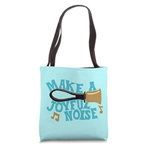 for handbell choir ringers make a joyful noise graphic tote bag