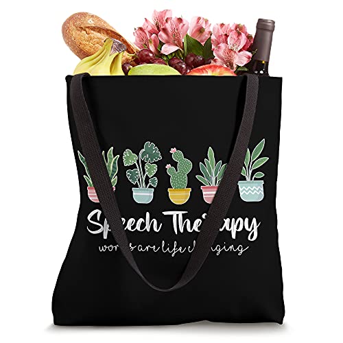 Speech Therapy SLP Speech Language Pathology Cute Plant Tote Bag