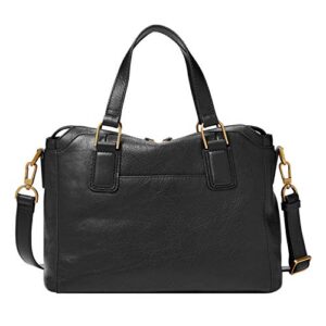 Fossil Women's Jacqueline Eco-Leather Satchel Purse Handbag, Black (Model: ZB1501001)