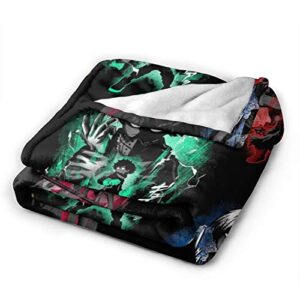 My Hero Academia Collage Anime Plush Flannel Fuzzy Blanket， Throw Blankets for Couch & Bed,Super Soft Warm Blankets for Winter Micro Fleece, Lightweight Cozy Plush Microfiber .80"x60"