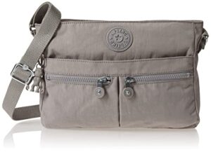 kipling womens women’s new angie handbag, lightweight bag, nylon travel crossbody bag, grey gris, 10.5 l x 8 h x 2 d us