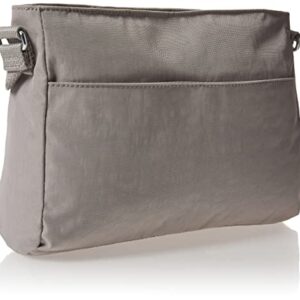 Kipling womens Women's New Angie Handbag, Lightweight Bag, Nylon Travel Crossbody Bag, Grey Gris, 10.5 L X 8 H X 2 D US