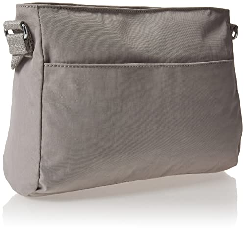 Kipling womens Women's New Angie Handbag, Lightweight Bag, Nylon Travel Crossbody Bag, Grey Gris, 10.5 L X 8 H X 2 D US