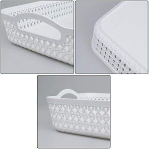 CadineUS A4 Paper Tray, Plastic Storage Basket Trays, White, Set of 6