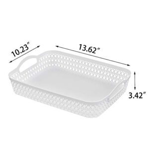 CadineUS A4 Paper Tray, Plastic Storage Basket Trays, White, Set of 6