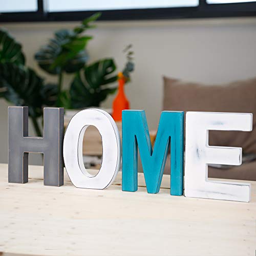 Solution4Patio Wooden Home Signs with Back Hanging Holes, Freestanding Cutout Words Table Centerpiece, Rustic HOME Letters for Living Room, Home Decor #D305A00