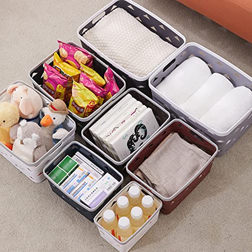 ZOOFOX Set of 8 Mini Plastic Baskets for Organizing, 8.5" x 6.1" x 4.7" Pantry Organizer Basket Bins for Drawers, Shelves, Closet, Countertop and Office