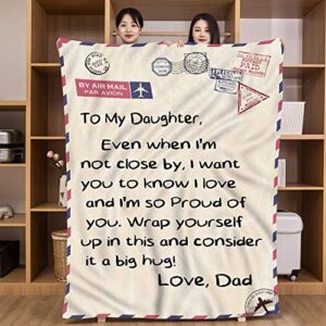 ufooro daughter gifts from dad birthday gifts for daughter adult throw blankets to my daughter from dad letter throws blanket present…