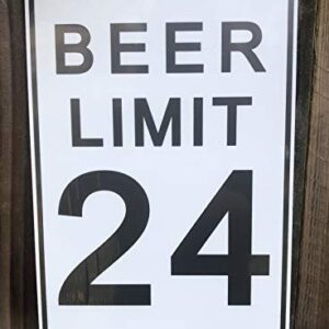 Toothsome Studios Beer Limit 12" x 8" Tin Funny Traffic Sign Man Cave Decor Garage/Bar/Beer Sign Dorm Room Decor