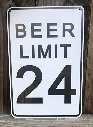 Toothsome Studios Beer Limit 12" x 8" Tin Funny Traffic Sign Man Cave Decor Garage/Bar/Beer Sign Dorm Room Decor