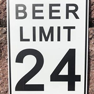 Toothsome Studios Beer Limit 12" x 8" Tin Funny Traffic Sign Man Cave Decor Garage/Bar/Beer Sign Dorm Room Decor