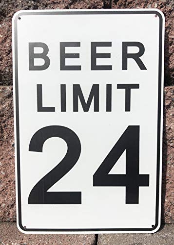 Toothsome Studios Beer Limit 12" x 8" Tin Funny Traffic Sign Man Cave Decor Garage/Bar/Beer Sign Dorm Room Decor