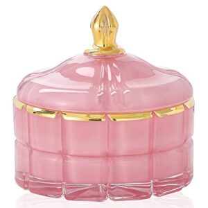 everest global glass jewelry jar cube facets candy storage sugar bowl with lid sugar cans kitchen bath gift for women