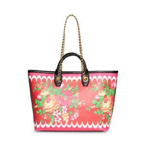 betsey johnson double handle tote, red