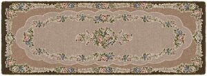 brumlow mills rosewood traditional floral home décor area rug for living room, kitchen, dining, bedroom or doorway runner rug, 22″ x 60″, brown