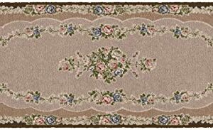 Brumlow MILLS Rosewood Traditional Floral Home Décor Area Rug for Living Room, Kitchen, Dining, Bedroom or Doorway Runner Rug, 22" x 60", Brown