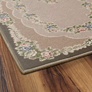 Brumlow MILLS Rosewood Traditional Floral Home Décor Area Rug for Living Room, Kitchen, Dining, Bedroom or Doorway Runner Rug, 22" x 60", Brown