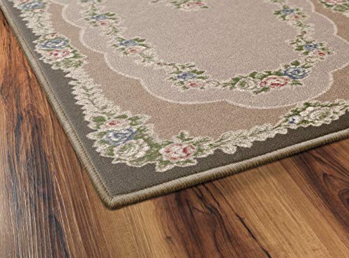 Brumlow MILLS Rosewood Traditional Floral Home Décor Area Rug for Living Room, Kitchen, Dining, Bedroom or Doorway Runner Rug, 22" x 60", Brown