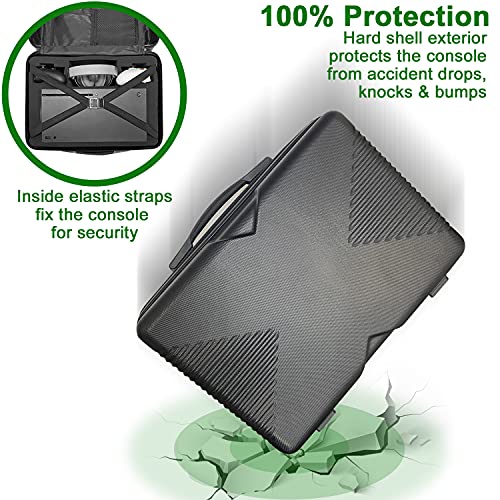 Xbox Series X Carrying Case, Compatible with XSX Console/Controllers/Headset/Games and Other Accessories - Protective Travel Case with Hard Shell & Customized Foam for Storage (Original Xbox Style)