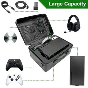 Xbox Series X Carrying Case, Compatible with XSX Console/Controllers/Headset/Games and Other Accessories - Protective Travel Case with Hard Shell & Customized Foam for Storage (Original Xbox Style)