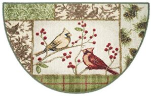 brumlow mills nature’s melodies birds floral area rug for kitchen, living, dining room or autumn door and entryway mat, 19″ x 31″, fall