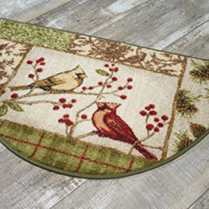 Brumlow MILLS Nature's Melodies Birds Floral Area Rug for Kitchen, Living, Dining Room or Autumn Door and Entryway Mat, 19" x 31", Fall