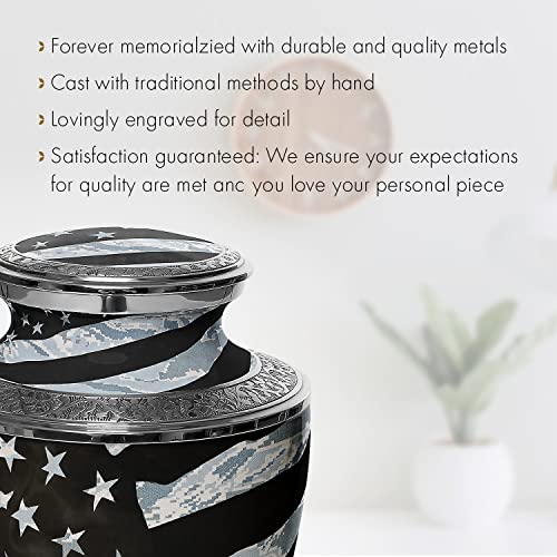 Military Urn Army Navy Air Force Marine Patriotic Veteran Camouflage Urns for Ashes Adult Male - Urn for Ashes for Men - Cremation Urns for Adult Ashes Air Force Urns