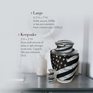 Military Urn Army Navy Air Force Marine Patriotic Veteran Camouflage Urns for Ashes Adult Male - Urn for Ashes for Men - Cremation Urns for Adult Ashes Air Force Urns