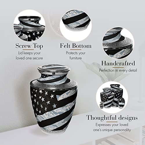 Military Urn Army Navy Air Force Marine Patriotic Veteran Camouflage Urns for Ashes Adult Male - Urn for Ashes for Men - Cremation Urns for Adult Ashes Air Force Urns