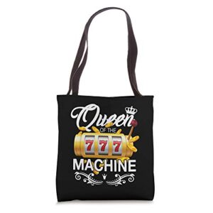 queen of the slot machine casino gambling lover gift tote bag
