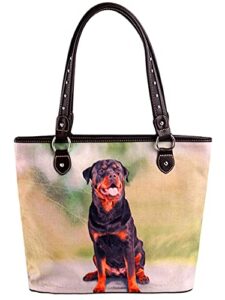 montana west pet collection canvas tote – rottweiler