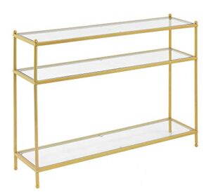 convenience concepts royal crest console table, clear glass / gold