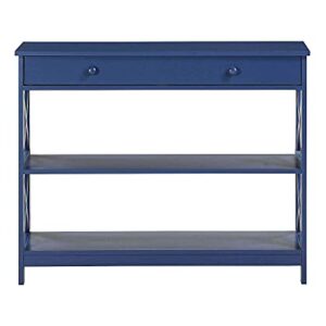 Convenience Concepts Oxford 1 Drawer Console Table with Shelves, Cobalt Blue