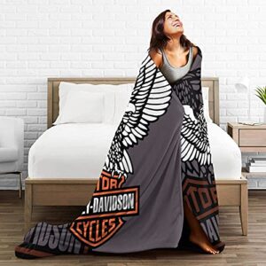 Emiyrtn Motorcycle Lovers Gifts Throws Blanket Super Soft and Stylish Flannel All-Season Living Room, Bedroom Warm Blanket, Used for Bed, Sofa, Travel, Camping（60x50inch）